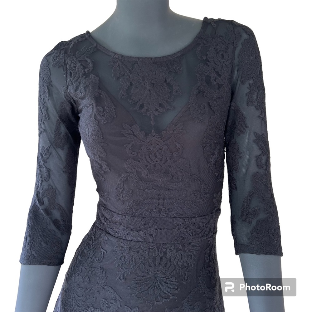 For Love and Lemons Black Lace Dress XS Fit & Flare Formal Wedding Guest